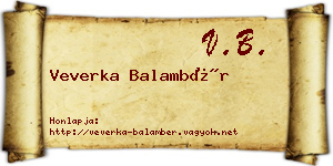 Veverka Balambér névjegykártya